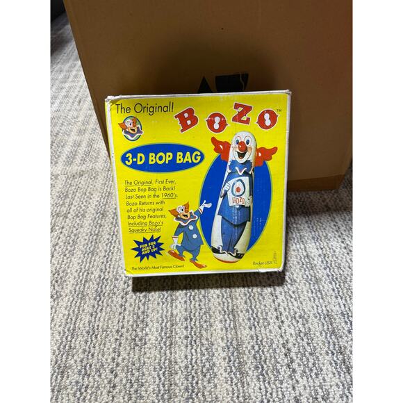 Vintage Bozo the Clown 3D Bop Bag - new in box - Picture 1 of 8
